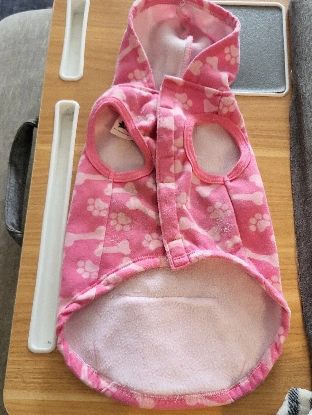 Pink Paw & Bone Hoodie Dog Sweater - Comfortable Pet Hoodie